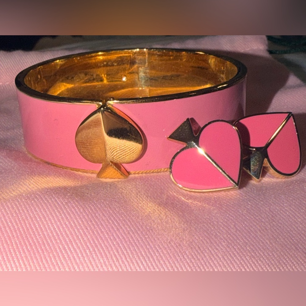 Kate Spade Birthday Pink & Gold Bracelet & Earrings (Sold Separately-Diff Post)